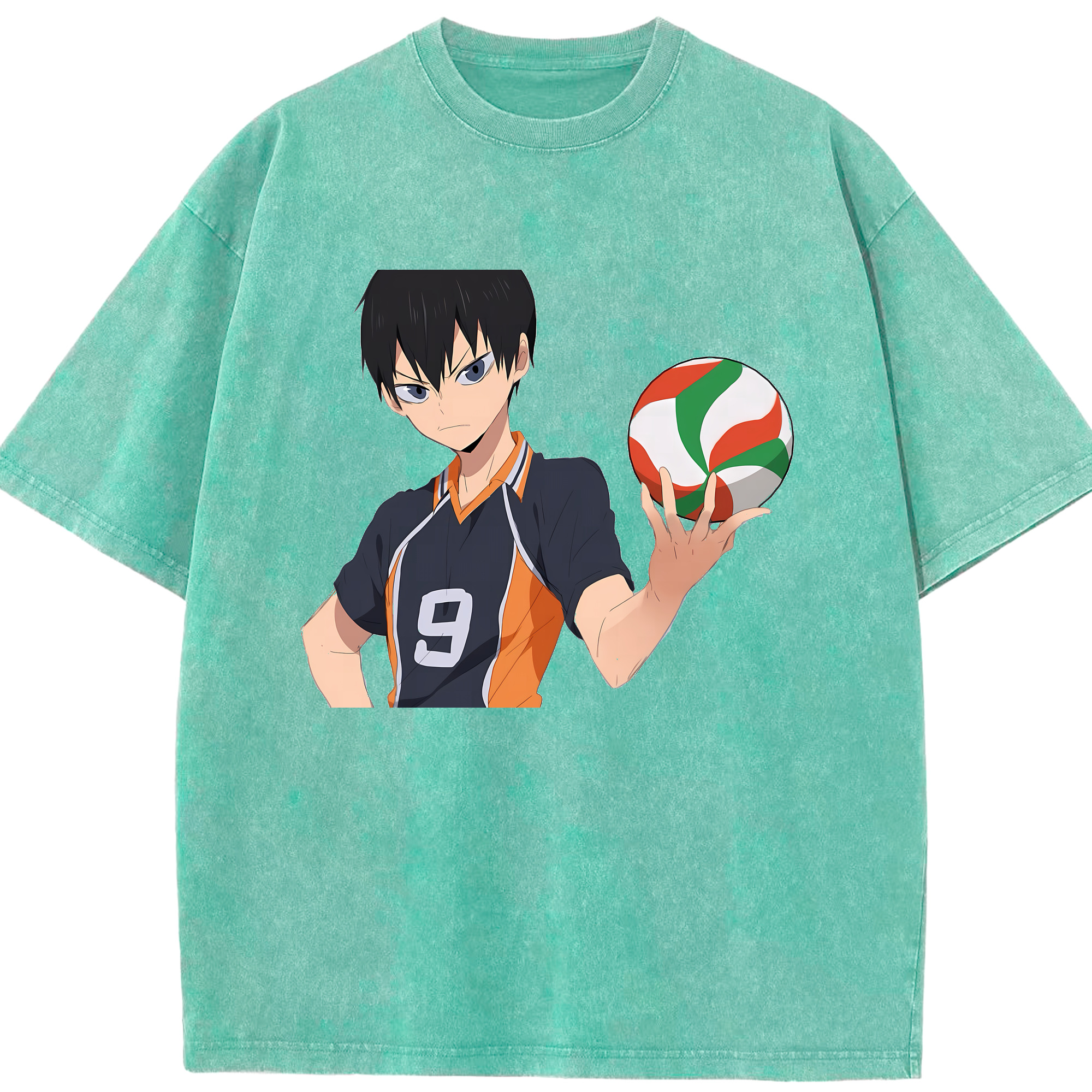 （画像用） ハイキュー!! Haikyu!! 綿100% ヴィンテージ風 半袖Tシャツ（フロントプリント）